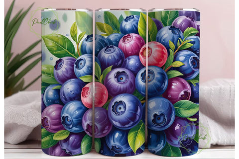 Blueberry Bliss 20oz Tumbler Wrap Sublimation PixelChick 