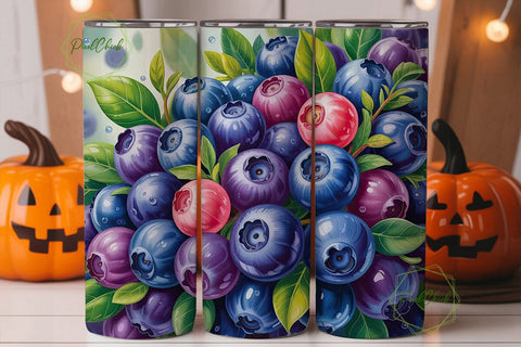 Blueberry Bliss 20oz Tumbler Wrap Sublimation PixelChick 