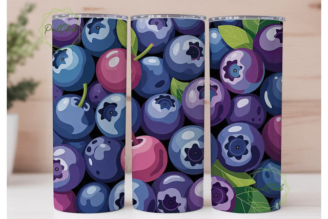 Blueberry Bliss 20oz Tumbler Wrap Sublimation PixelChick 