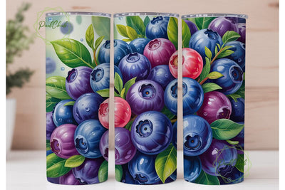 Blueberry Bliss 20oz Tumbler Wrap Sublimation PixelChick 