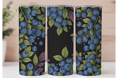 Blueberry Field 20oz Tumbler Wrap Sublimation PixelChick 