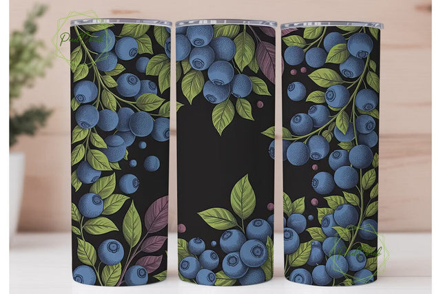 Blueberry Field 20oz Tumbler Wrap Sublimation PixelChick 