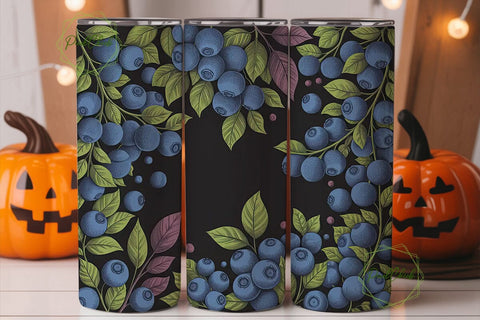 Blueberry Field 20oz Tumbler Wrap Sublimation PixelChick 