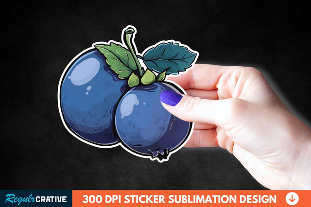 Blueberry Sticker Clipart Sublimation Regulrcrative 