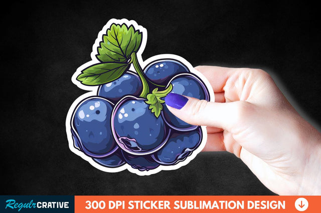 Blueberry Sticker Clipart Sublimation Regulrcrative 