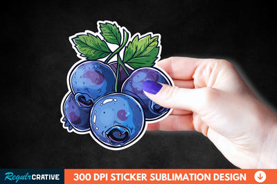 Blueberry Sticker Clipart Sublimation Regulrcrative 