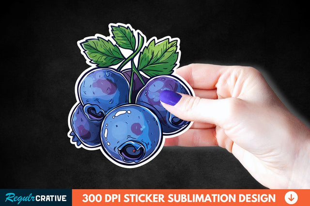 Blueberry Sticker Clipart Sublimation Regulrcrative 