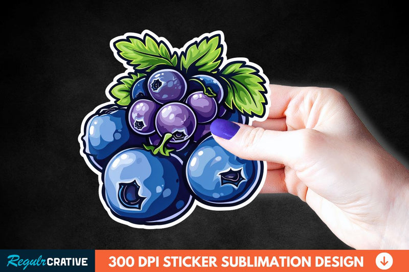 Blueberry Sticker Clipart Sublimation Regulrcrative 