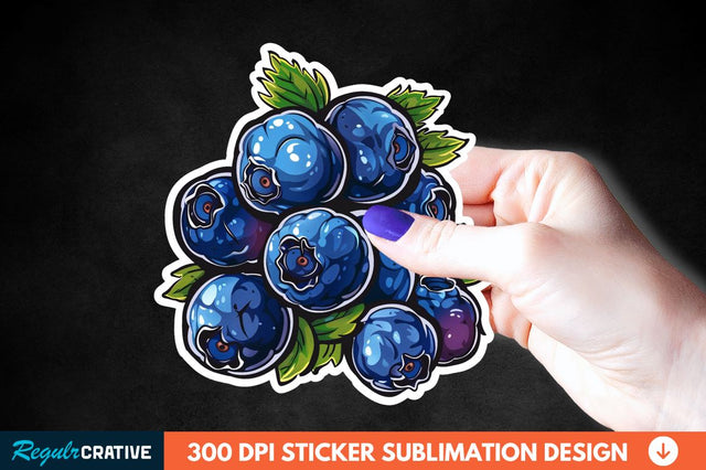 Blueberry Sticker Clipart Sublimation Regulrcrative 