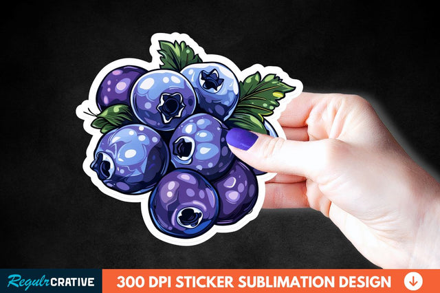 Blueberry Sticker Clipart Sublimation Regulrcrative 