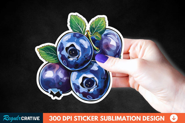 Blueberry Sticker Clipart Sublimation Regulrcrative 