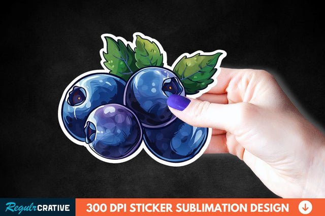 Blueberry Sticker Clipart Sublimation Regulrcrative 