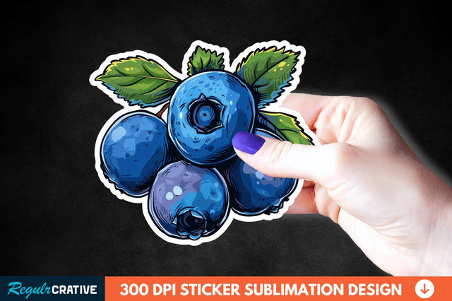 Blueberry Sticker Clipart Sublimation Regulrcrative 