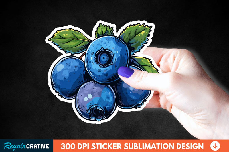 Blueberry Sticker Clipart Sublimation Regulrcrative 