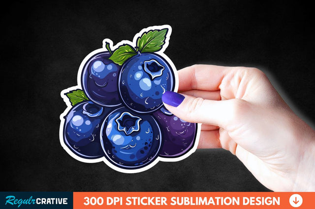 Blueberry Sticker Clipart Sublimation Regulrcrative 