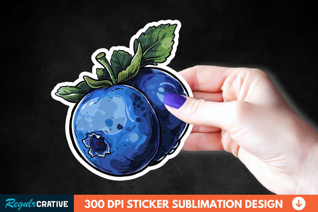 Blueberry Sticker Clipart Sublimation Regulrcrative 