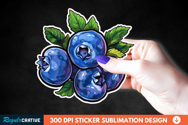 Blueberry Sticker Clipart Sublimation Regulrcrative 