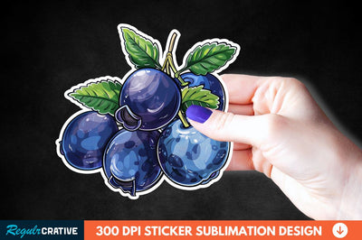 Blueberry Sticker Clipart Sublimation Regulrcrative 