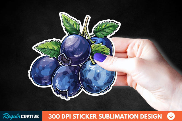 Blueberry Sticker Clipart Sublimation Regulrcrative 