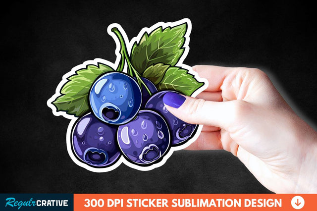 Blueberry Sticker Clipart Sublimation Regulrcrative 