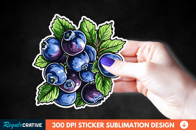 Blueberry Sticker Clipart Sublimation Regulrcrative 