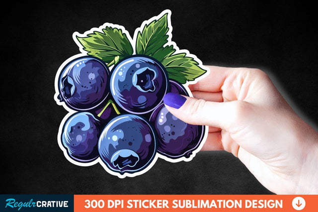 Blueberry Sticker Clipart Sublimation Regulrcrative 