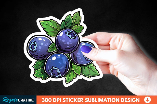 Blueberry Sticker Clipart Sublimation Regulrcrative 