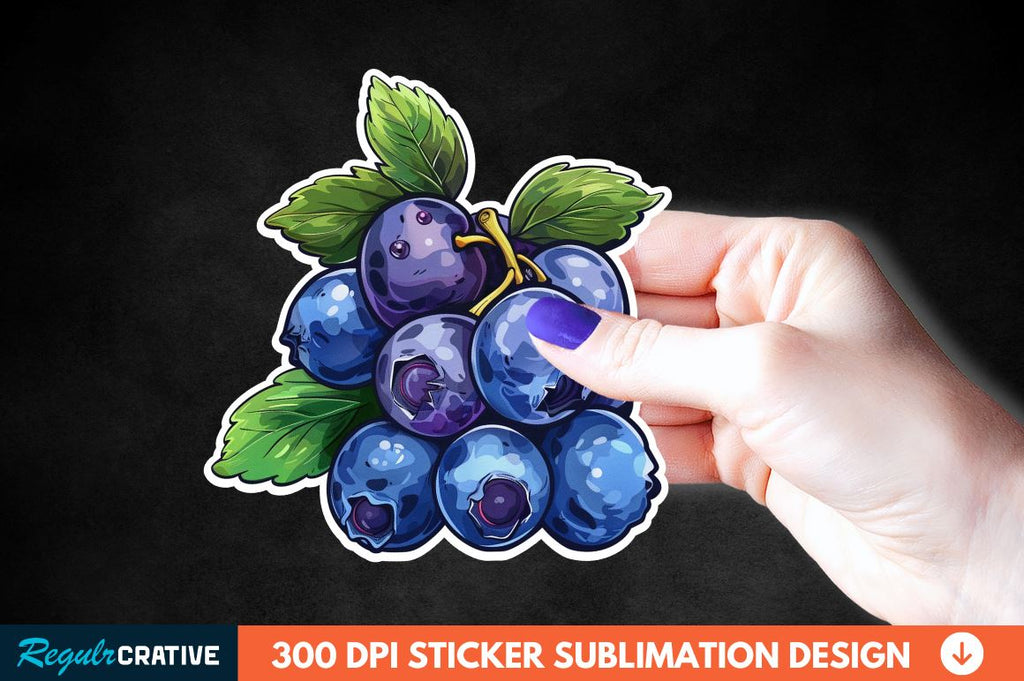 Blueberry Sticker Clipart - So Fontsy