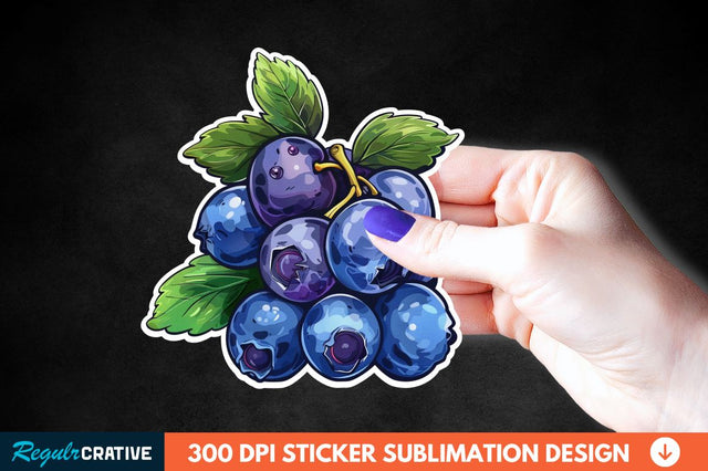 Blueberry Sticker Clipart Sublimation Regulrcrative 