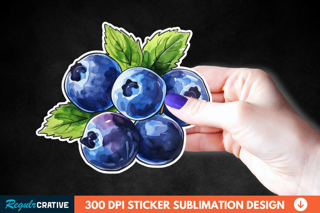 Blueberry Sticker Clipart Sublimation Regulrcrative 