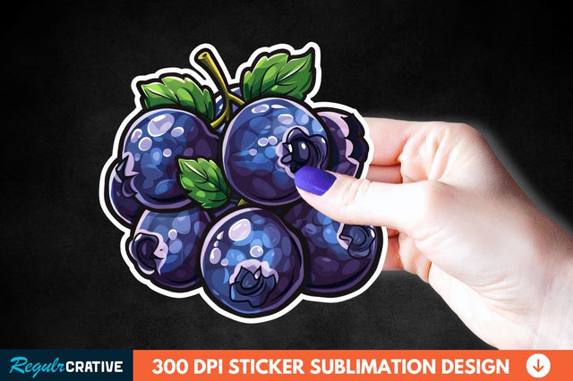 Blueberry Sticker Clipart Sublimation Regulrcrative 