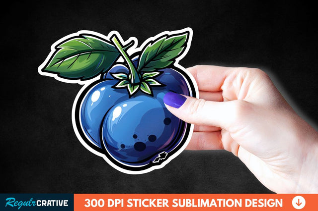 Blueberry Sticker Clipart Sublimation Regulrcrative 