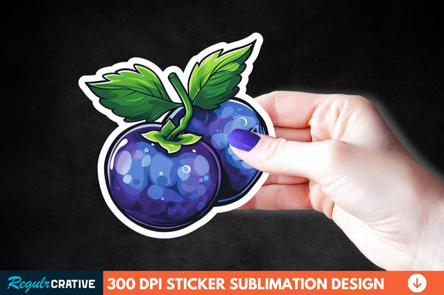 Blueberry Sticker Clipart Sublimation Regulrcrative 