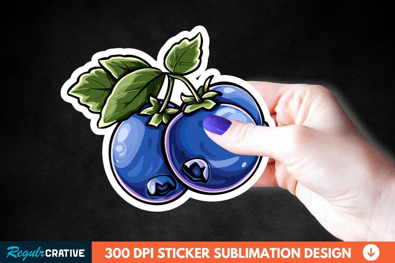 Blueberry Sticker Clipart Sublimation Regulrcrative 
