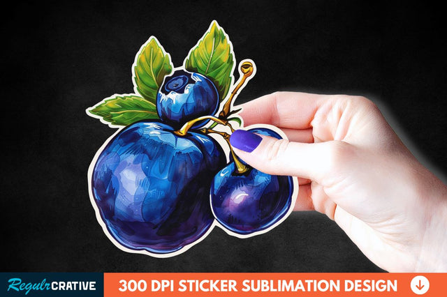 Blueberry Sticker Clipart Sublimation Regulrcrative 