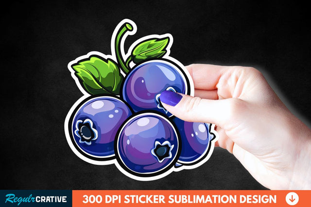 Blueberry Sticker Clipart Sublimation Regulrcrative 