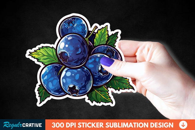 Blueberry Sticker Clipart Sublimation Regulrcrative 