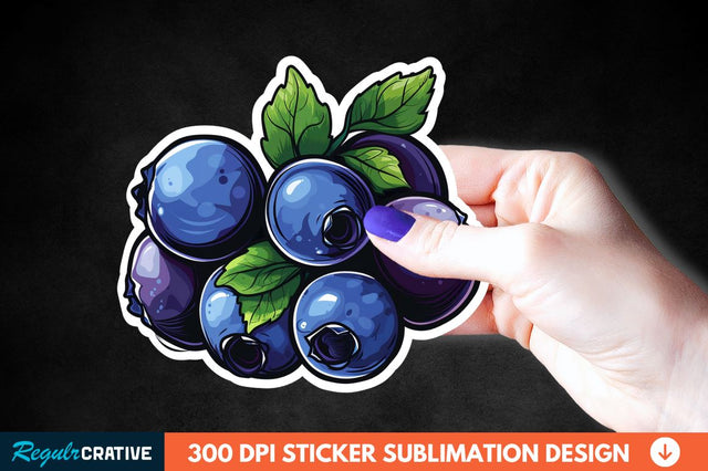 Blueberry Sticker Clipart Sublimation Regulrcrative 