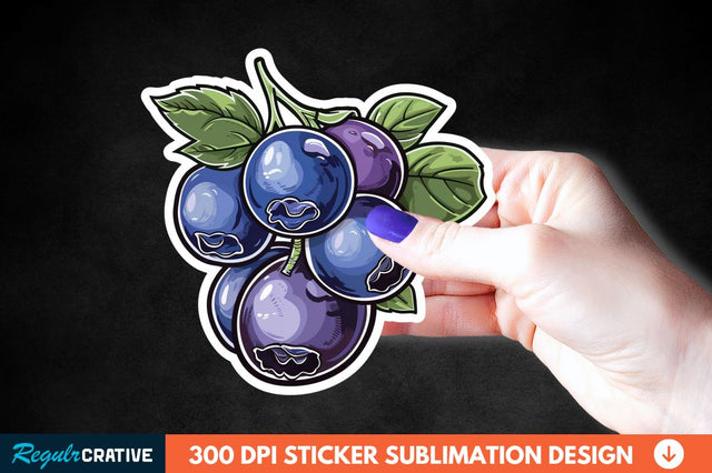 Blueberry Sticker Clipart Sublimation Regulrcrative 