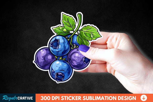 Blueberry Sticker Clipart Sublimation Regulrcrative 
