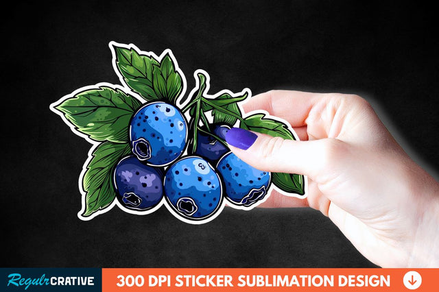 Blueberry Sticker Clipart Sublimation Regulrcrative 