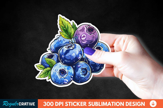 Blueberry Sticker Clipart Sublimation Regulrcrative 