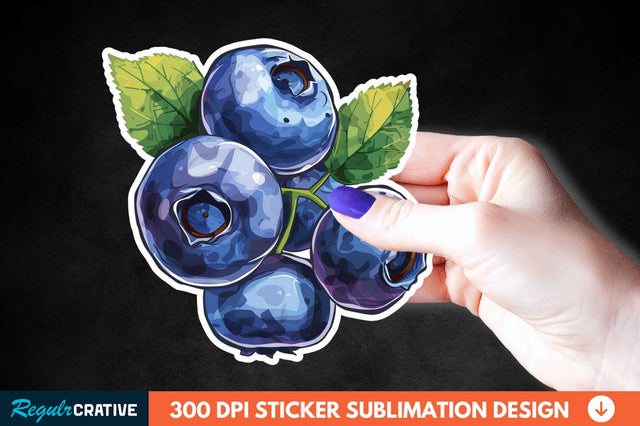 Blueberry Sticker Clipart Sublimation Regulrcrative 
