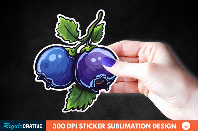 Blueberry Sticker Clipart Sublimation Regulrcrative 
