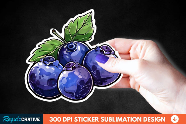 Blueberry Sticker Clipart Sublimation Regulrcrative 