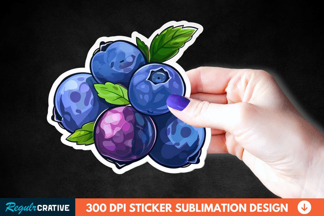 Blueberry Sticker Clipart Sublimation Regulrcrative 