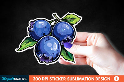 Blueberry Sticker Clipart Sublimation Regulrcrative 
