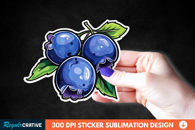 Blueberry Sticker Clipart Sublimation Regulrcrative 