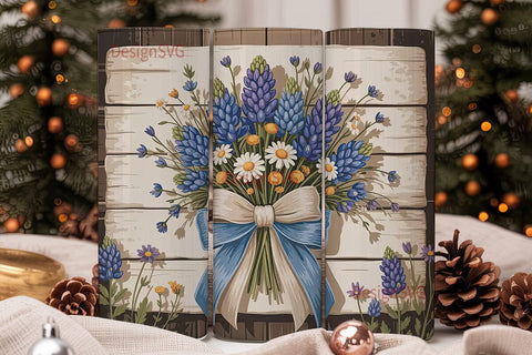 Bluebonnet Bouquet 20oz Tumbler Wrap Sublimation DesignSVG 