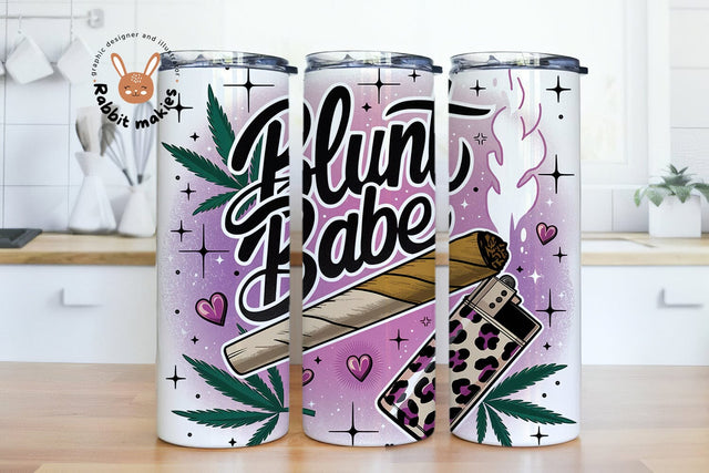 Blunt Babe 20 oz Skinny Tumbler Sublimation Design Digital Download PNG Instant DIGITAL ONLY, 420 png, Smoker Tumbler Wrap Sublimation Rabbitmakies 